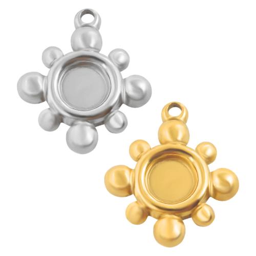 Rostfritt Stål hänge Inställning, 304 rostfritt stål, Blomma, plated, DIY, fler färger för val, 10PC/Bag, Säljs av Bag