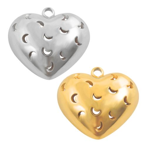 Přívěsky srdce z nerezové oceli, 304 Stainless Steel, á, DIY & dutý, více barev na výběr, 10PC/Bag, Prodáno By Bag