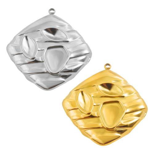 Rostfritt Stål hänge Inställning, 304 rostfritt stål, Rhombus, plated, DIY, fler färger för val, 10PC/Bag, Säljs av Bag