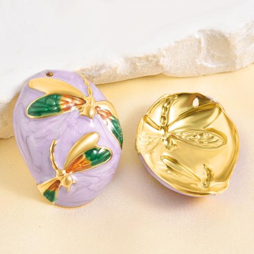 Rostfritt stål Animal Hängen, 304 rostfritt stål, Slända, plated, DIY & emalj, blandade färger, 10PC/Bag, Säljs av Bag