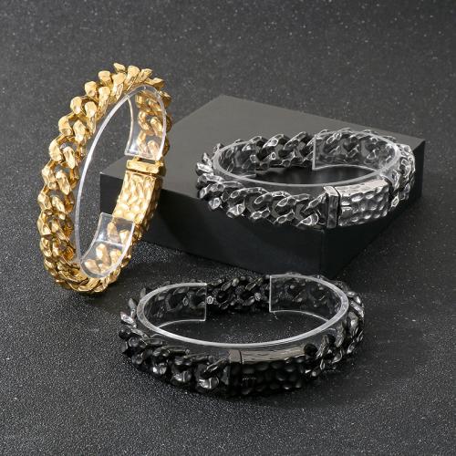 304 rostfritt stål Armband, plated, Vintage & för människan, fler färger för val, 220x13mm, Säljs av PC