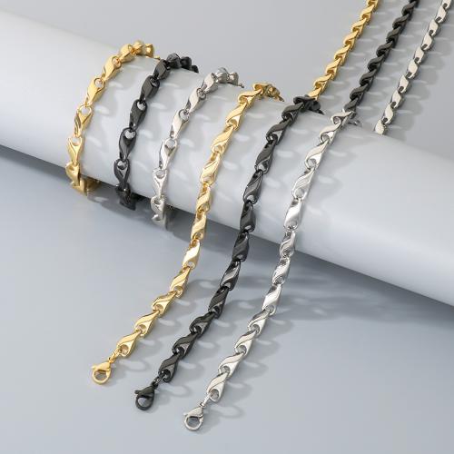 304 rostfritt stål Armband och halsband, plated, 2 stycken & Unisex, fler färger för val, Säljs av Ställ