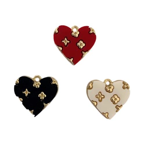 Zink Alloy Hjärta Hängen, med Acetatark, guldfärg pläterade, DIY, fler färger för val, 19x18mm, 50PC/Bag, Säljs av Bag