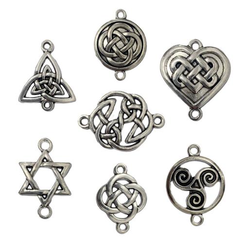 Zink Alloy Connector, antik silver pläterad, DIY & olika stilar för val, 100PC/Bag, Säljs av Bag