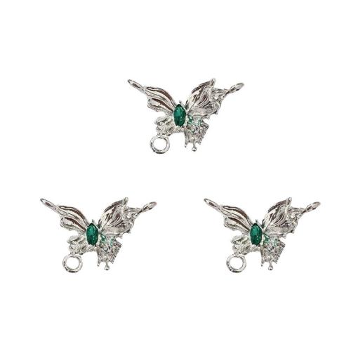 Zink Alloy Animal Hängen, Fjäril, platina pläterad, DIY & med strass, fler färger för val, 32x26mm, 50PC/Bag, Säljs av Bag