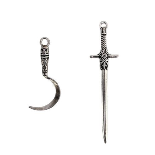 Zink Alloy Halsband, svärd, antik silver pläterad, DIY & olika stilar för val, 100PC/Bag, Säljs av Bag