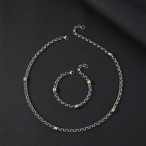 304 rostfritt stål Armband och halsband, polerad, Unisex & olika stilar för val, 6mm, Säljs av PC