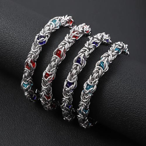 304 rostfritt stål Armband, med Syntetisk Ädelsten, polerad, mode smycken & för människan, fler färger för val, Säljs av PC