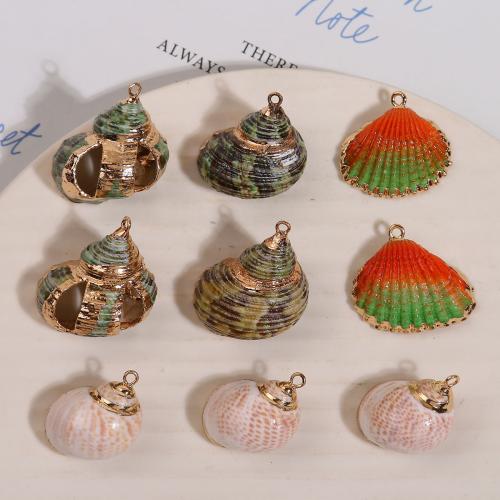 Shell Halsband, guldfärg pläterade, DIY, fler färger för val, 28x30mm, Säljs av PC