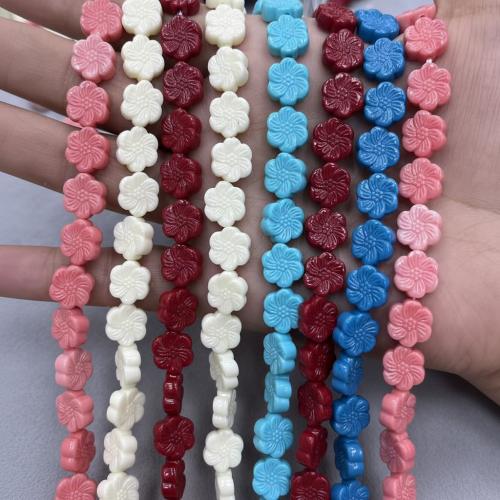 Shell Pulver Bead, Blomma, DIY, fler färger för val, 10mm, 100PC/Bag, Säljs av Bag