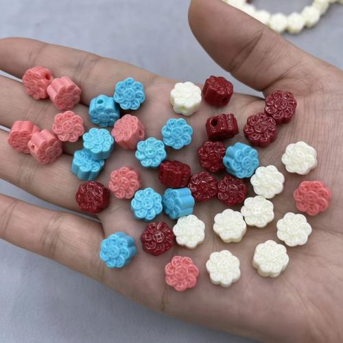 Shell Pulver Bead, Blomma, DIY, fler färger för val, 10mm, 100PC/Bag, Säljs av Bag