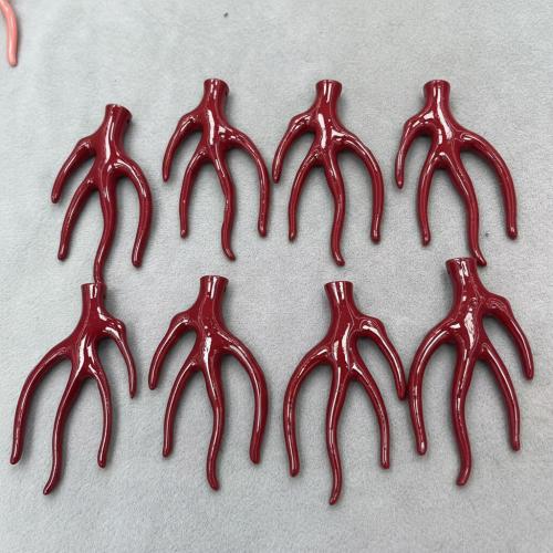 Shell Pulver Bead, Branch, DIY & inget hål, fler färger för val, 38x60mm, 100PC/Bag, Säljs av Bag