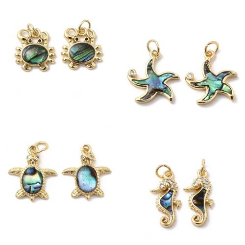 Natural Abalone Shell Halsband, Mässing, med Havsöra, guldfärg pläterade, DIY & med strass, fler färger för val, nickel, bly och kadmium gratis, 20PC/Bag, Säljs av Bag