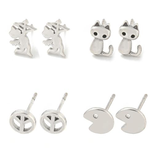 Mässing Stud Örhänge, plated, mode smycken, fler färger för val, 20PC/Bag, Säljs av Bag