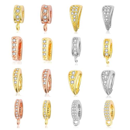 Mässing smycken Bails, plated, DIY & olika stilar för val & micro bana cubic zirconia, Säljs av PC