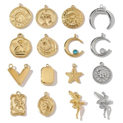 Rostfritt stål Smycken Hängen, 304 rostfritt stål, plated, DIY & olika stilar för val & med strass, Säljs av PC