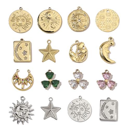 Rostfritt stål Smycken Hängen, 304 rostfritt stål, plated, DIY & olika stilar för val & med strass, Säljs av PC