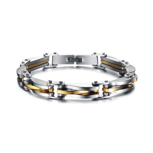 304 rostfritt stål Armband, plated, mode smycken & för människan, fler färger för val, 220x10.60mm, Säljs av PC