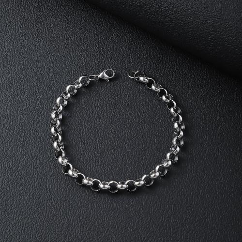 304 rostfritt stål Armband, polerad, Unisex & olika storlek för val, ursprungliga färgen, Längd Ca 8.3 inch, Säljs av PC