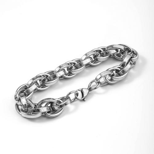 304 rostfritt stål Armband, polerad, mode smycken & för människan, ursprungliga färgen, 220x12mm, Säljs av PC