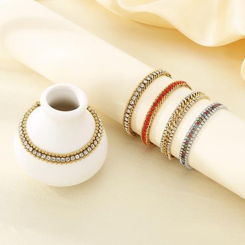 Stainless Steel smycken Armband, 304 rostfritt stål, guldfärg pläterade, mode smycken & micro bana cubic zirconia, fler färger för val, Säljs av PC