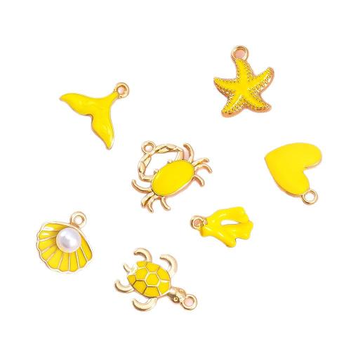 Zink legering emalj hängen, Zink Alloy, med Plast Pearl, plated, DIY, fler färger för val, 100PC/Bag, Säljs av Bag