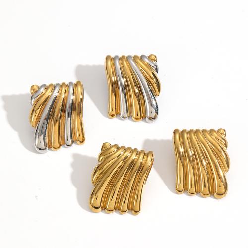 Rostfritt stål Stud Örhängen, 304 rostfritt stål, plated, mode smycken, fler färger för val, Säljs av Par