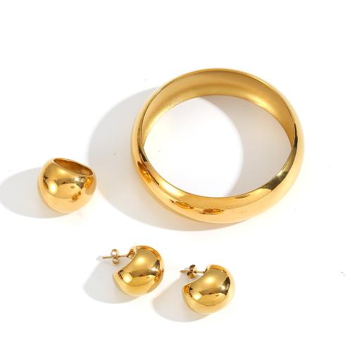 Stainless Steel smycken Ställer, Stud Örhänge & finger ring & armband, 304 rostfritt stål, plated, mode smycken, fler färger för val, Säljs av PC
