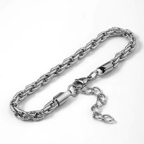 304 rostfritt stål Armband, polerad, mode smycken & Unisex, ursprungliga färgen, 220x6mm, Säljs av PC