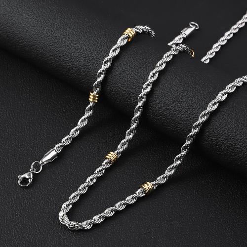 304 rostfritt stål Armband och halsband, polerad, mode smycken & Unisex & olika stilar för val, ursprungliga färgen, Säljs av PC