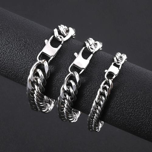 304 rostfritt stål Armband, polerad, Unisex & olika storlek för val, ursprungliga färgen, Längd Ca 8.3 inch, Säljs av PC