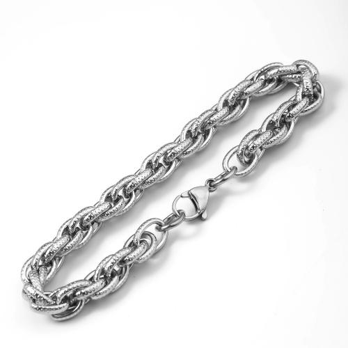 304 rostfritt stål Armband, polerad, mode smycken & för människan, ursprungliga färgen, 220x8mm, Säljs av PC