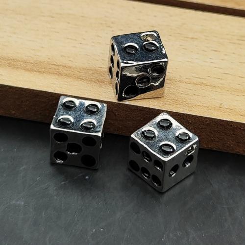 Zink Alloy Halsband, Dice, silver pläterad, DIY, 10x10mm, Säljs av PC