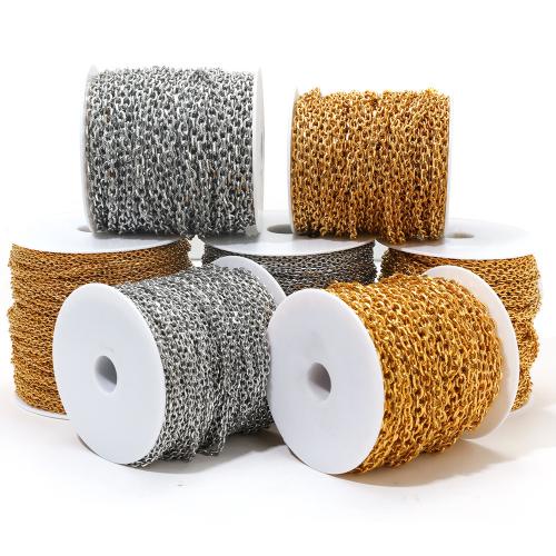 Edelstahl ovale Kette, 304 Edelstahl, goldfarben plattiert, DIY, keine, verkauft von m