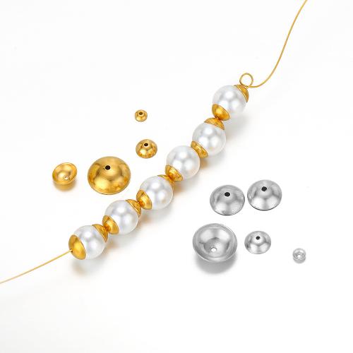 ステンレススチールビーズキャップ, 304ステンレススチール, ゴールドメッキ, DIY, 無色, 3-10mm, 100パソコン/バッグ, 売り手 バッグ