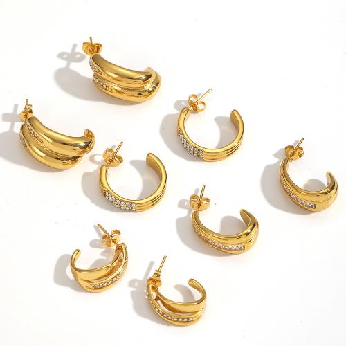 Nerezová ocel náušnice, 304 Stainless Steel, módní šperky & s drahokamu, více barev na výběr, Prodáno By Pair