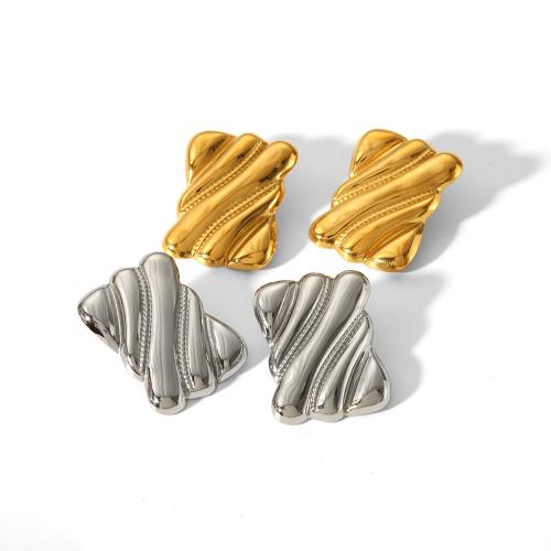 Nerezová ocel náušnice, 304 Stainless Steel, módní šperky, více barev na výběr, Prodáno By PC