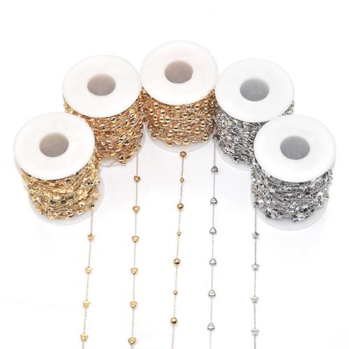 Decorative Beaded Chain Brass with Copper Coated Plastic plated DIY Sold By m