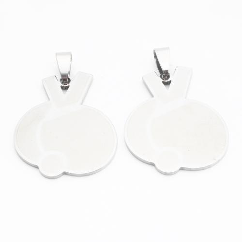 Stainless Steel Pendants 304 Stainless Steel Racket and Ball silver color plated DIY silver color Sold By PC