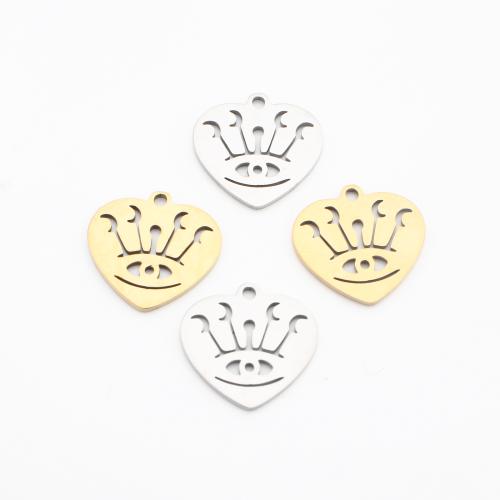 Rustfrit stål smykker Vedhæng, 304 rustfrit stål, Heart, forgyldt, du kan DIY & hule, flere farver til valg, 14x15x1mm, Solgt af PC