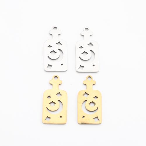 Rustfrit stål smykker Vedhæng, 304 rustfrit stål, forgyldt, du kan DIY & hule, flere farver til valg, 13x10x1mm, Solgt af PC