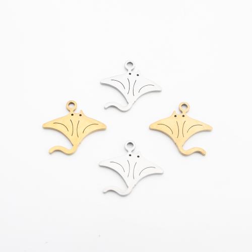 Acero inoxidable Colgantes Animal, acero inoxidable 304, Pez, chapado, Bricolaje, más colores para la opción, 14x15x1mm, Vendido por UD