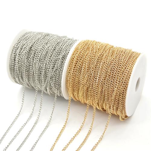 Iron Twist Oval Ketting, Ijzer, plated, DIY & verschillende grootte voor keus, meer kleuren voor de keuze, Verkocht door m