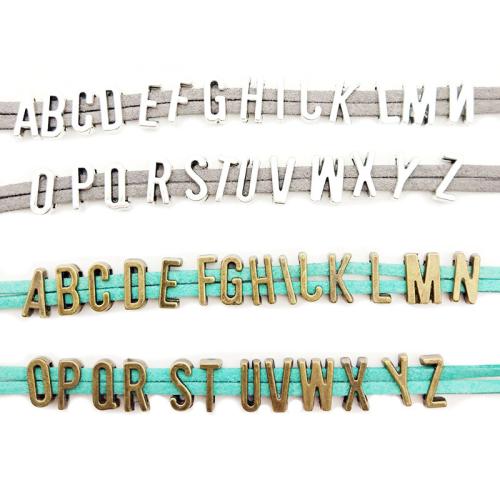 Zinc Alloy Spacer Beads Alphabet Letter plated DIY Sold By Bag