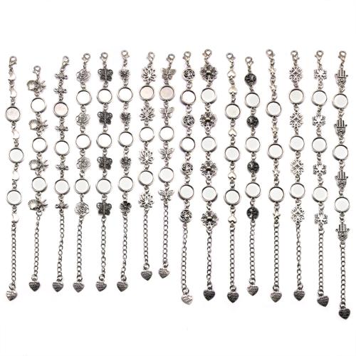 Torthaí Sinc Alloy Bracelet, dath airgid antique plátáilte, DIY & stíleanna éagsúla do rogha, Díolta De réir PC