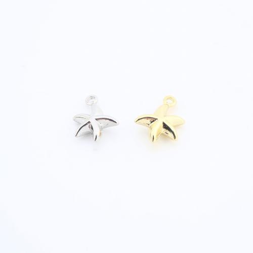 Monili d'ottone Ciondoli, ottone, Stella Marina, placcato, DIY, nessuno, assenza di nichel,piombo&cadmio, 15x12x5mm, Venduto da PC