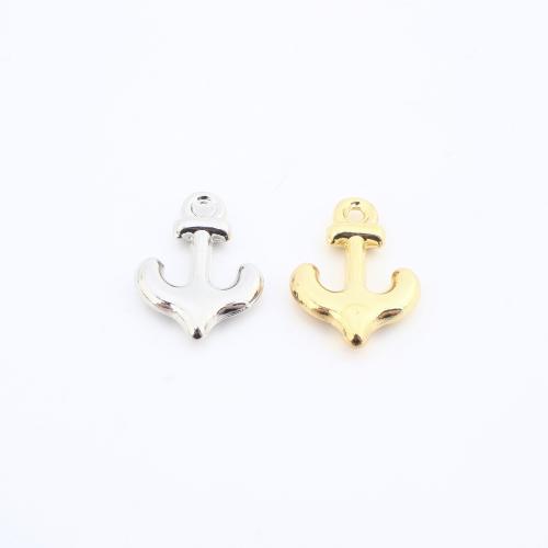 Monili d'ottone Ciondoli, ottone, Ancora, placcato, DIY, nessuno, assenza di nichel,piombo&cadmio, 18x14x3mm, Venduto da PC