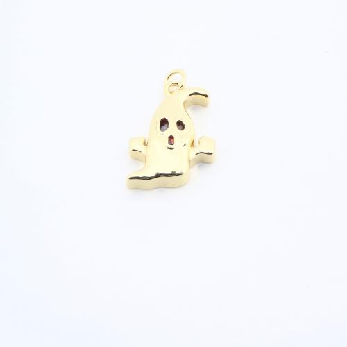 Kuutio Zirkonia Mikro Paven Messinki riipus, aave, päällystetty, tee-se-itse & Micro Pave kuutiometriä zirkonia, enemmän värejä valinta, nikkeli, lyijy ja kadmium vapaa, 21x15x5mm, Myymät PC