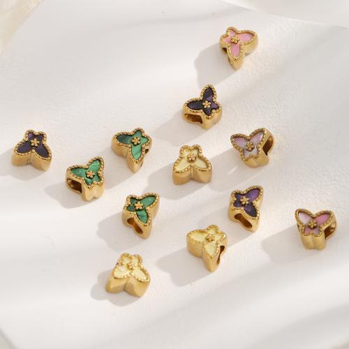 Akryl šperky korálky, 304 Stainless Steel, s Akryl, Motýl, DIY, více barev na výběr, 10PC/Bag, Prodáno By Bag