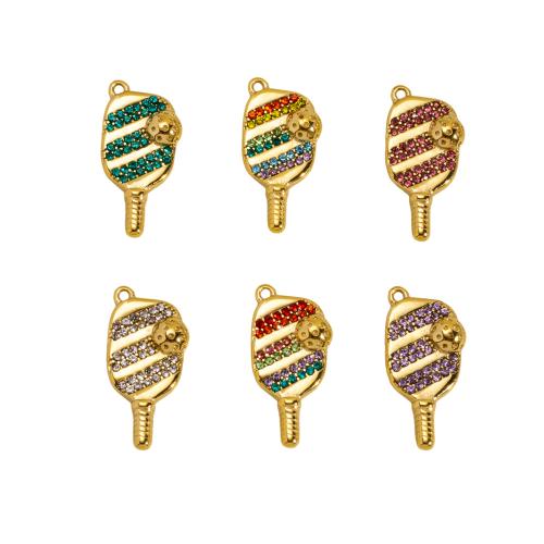 Bijoux pendentifs en acier inoxydable , Acier inoxydable 304, Raquette de tennis, Placage, bijoux de mode & avec strass, plus de couleurs à choisir, Vendu par paire